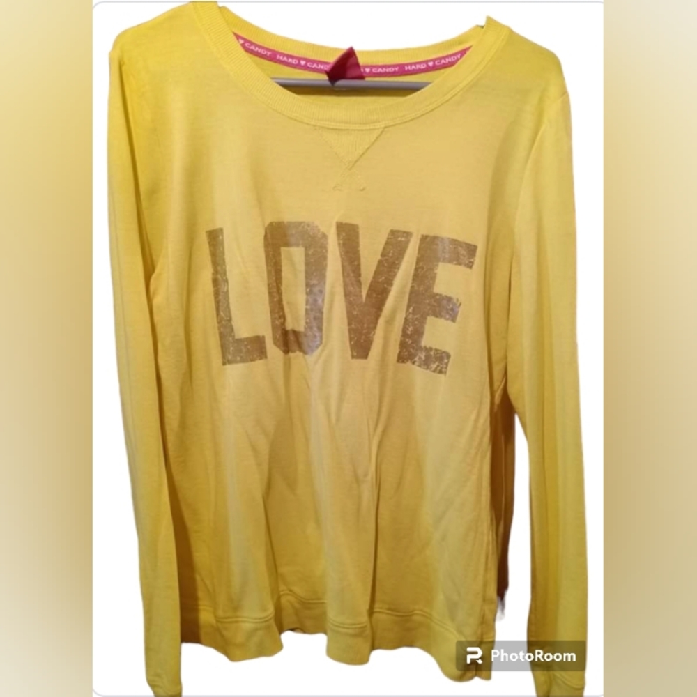 Junior hard candy thin sweatshirt neon yellow